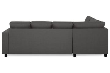 Crazy 4-seters Venstrevendt U-formet Small Sofa med Divan og Sjeselong i Stoff - Mørk grå - Møbler - Sofaer - Sofaer med sjeselong - 3 seters sofa med divan
