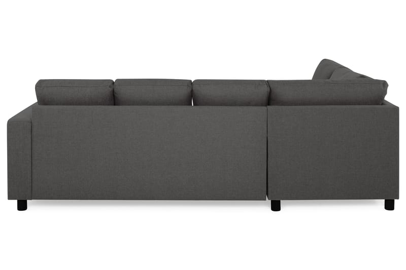 Crazy 4-seters Venstrevendt U-formet Small Sofa med Divan og Sjeselong i Stoff - Mørk grå - Møbler - Sofaer - Sofaer med sjeselong - 3 seters sofa med divan