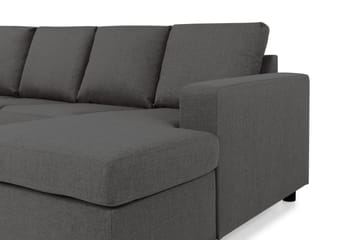 Crazy 4-seters Venstrevendt U-formet Small Sofa med Divan og Sjeselong i Stoff - Mørk grå - Møbler - Sofaer - Sofaer med sjeselong - 3 seters sofa med divan