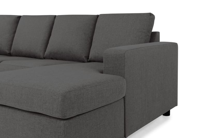 Crazy 4-seters Venstrevendt U-formet Small Sofa med Divan og Sjeselong i Stoff - Mørk grå - Møbler - Sofaer - Sofaer med sjeselong - 3 seters sofa med divan