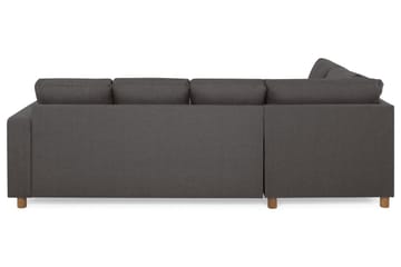 Crazy 4-seters Venstrevendt U-formet Small Sofa med Divan og Sjeselong i Stoff - Mørk grå - Møbler - Sofaer - Sofaer med sjeselong - 3 seters sofa med divan