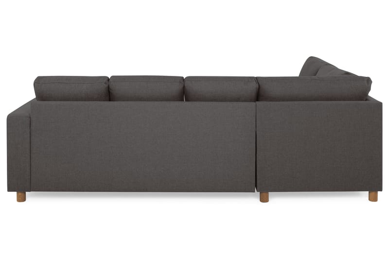 Crazy 4-seters Venstrevendt U-formet Small Sofa med Divan og Sjeselong i Stoff - Mørk grå - Møbler - Sofaer - Sofaer med sjeselong - 3 seters sofa med divan