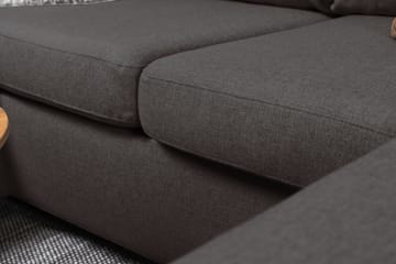 Crazy 4-seters Venstrevendt U-formet Small Sofa med Divan og Sjeselong i Stoff - Mørk grå - Møbler - Sofaer - Sofaer med sjeselong - 3 seters sofa med divan