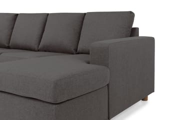Crazy 4-seters Venstrevendt U-formet Small Sofa med Divan og Sjeselong i Stoff - Mørk grå - Møbler - Sofaer - Sofaer med sjeselong - 3 seters sofa med divan