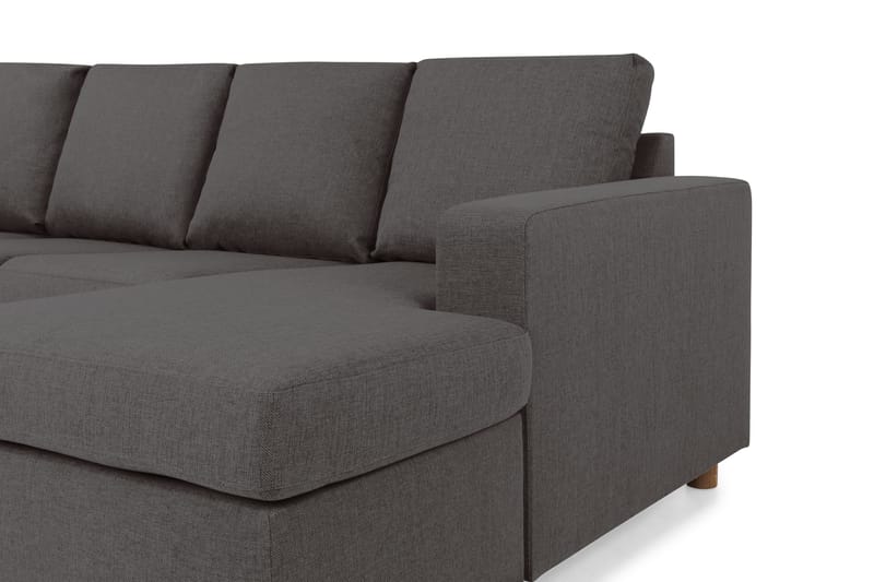 Crazy 4-seters Venstrevendt U-formet Small Sofa med Divan og Sjeselong i Stoff - Mørk grå - Møbler - Sofaer - Sofaer med sjeselong - 3 seters sofa med divan