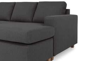 Crazy 4-seters Venstrevendt U-formet Small Sofa med Divan og Sjeselong i Stoff - Mørk grå - Møbler - Sofaer - Sofaer med sjeselong - 3 seters sofa med divan