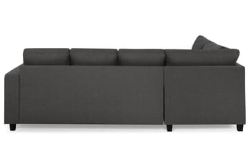 Crazy 4-seters Venstrevendt U-formet Small Sofa med Divan og Sjeselong i Stoff - Mørk grå - Møbler - Sofaer - Sofaer med sjeselong - 3 seters sofa med divan
