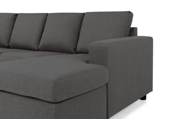 Crazy 4-seters Venstrevendt U-formet Small Sofa med Divan og Sjeselong i Stoff - Mørk grå - Møbler - Sofaer - Sofaer med sjeselong - 3 seters sofa med divan