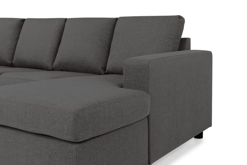 Crazy 4-seters Venstrevendt U-formet Small Sofa med Divan og Sjeselong i Stoff - Mørk grå - Møbler - Sofaer - Sofaer med sjeselong - 3 seters sofa med divan