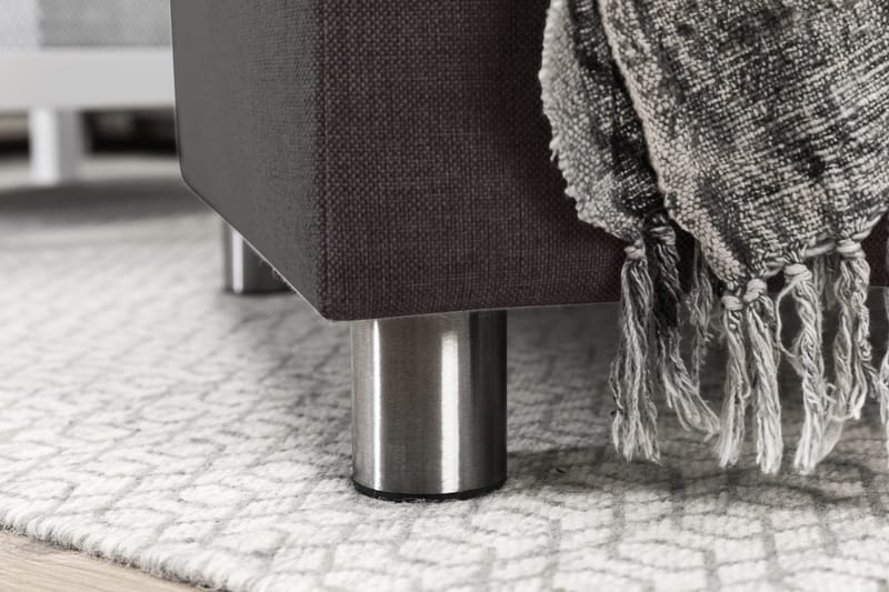 Crazy 4-seters Venstrevendt U-formet Small Sofa med Divan og Sjeselong i Stoff - Mørk grå - Møbler - Sofaer - Sofaer med sjeselong - 3 seters sofa med divan