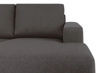 Crazy 4-seters Venstrevendt U-formet Small Sofa med Divan og Sjeselong i Stoff - Mørk grå - Møbler - Sofaer - Sofaer med sjeselong - 3 seters sofa med divan