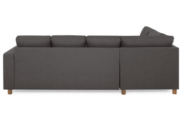 Crazy 4-seters Venstrevendt U-formet Small Sofa med Divan og Sjeselong i Stoff - Mørk grå - Møbler - Sofaer - Sofaer med sjeselong - 3 seters sofa med divan