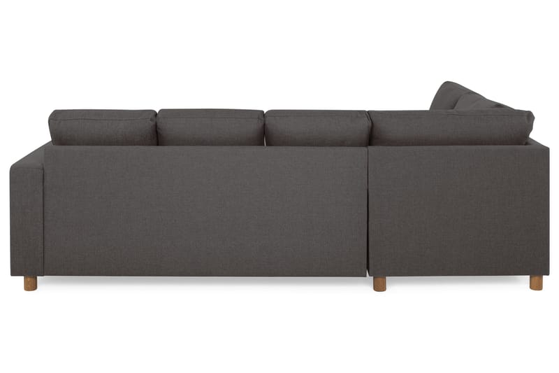 Crazy 4-seters Venstrevendt U-formet Small Sofa med Divan og Sjeselong i Stoff - Mørk grå - Møbler - Sofaer - Sofaer med sjeselong - 3 seters sofa med divan