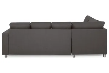 Crazy 4-seters Venstrevendt U-formet Small Sofa med Divan og Sjeselong i Stoff - Mørk grå - Møbler - Sofaer - Sofaer med sjeselong - 3 seters sofa med divan