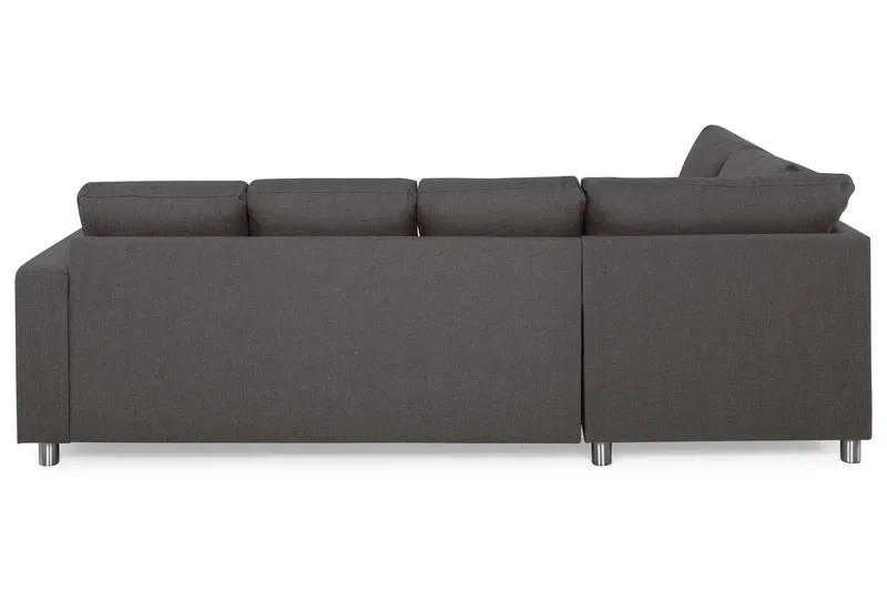 Crazy 4-seters Venstrevendt U-formet Small Sofa med Divan og Sjeselong i Stoff - Mørk grå - Møbler - Sofaer - Sofaer med sjeselong - 3 seters sofa med divan