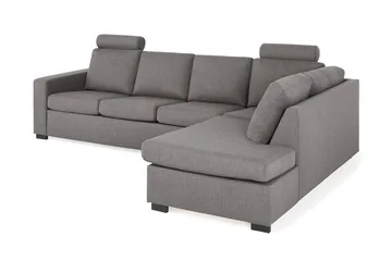 Crazy Limited Edition 4-seters Høyrevendt L-formet Sjeselongsofa i Stoff - Grå - Møbler - Sofaer - Sofaer med sjeselong - 4 seters sofa med divan