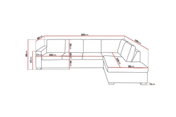 Crazy Limited Edition 4-seters Høyrevendt L-formet Sjeselongsofa i Stoff - Grå - Møbler - Sofaer - Sofaer med sjeselong - 4 seters sofa med divan