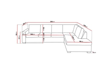 Crazy Limited Edition 4-seters Høyrevendt L-formet Sjeselongsofa i Stoff - Grå - Møbler - Sofaer - Sofaer med sjeselong - 4 seters sofa med divan