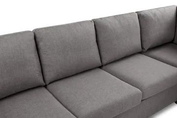 Crazy Limited Edition 4-seters Høyrevendt L-formet Sjeselongsofa i Stoff - Grå - Møbler - Sofaer - Sofaer med sjeselong - 4 seters sofa med divan