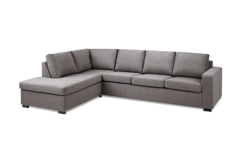 Crazy Limited Edition 4-seters Venstrevendt L-formet Dyp Sjeselongsofa i Stoff - Grå - Møbler - Sofaer - Sofaer med sjeselong - 4 seters sofa med divan
