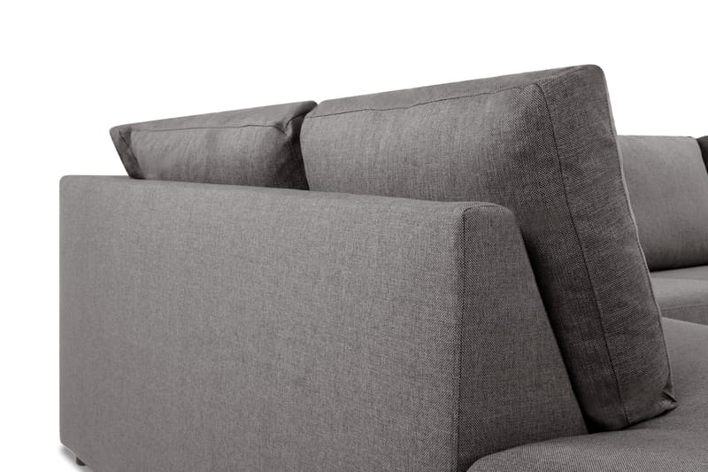 Crazy Limited Edition 4-seters Venstrevendt L-formet Dyp Sjeselongsofa i Stoff - Grå - Møbler - Sofaer - Sofaer med sjeselong - 4 seters sofa med divan