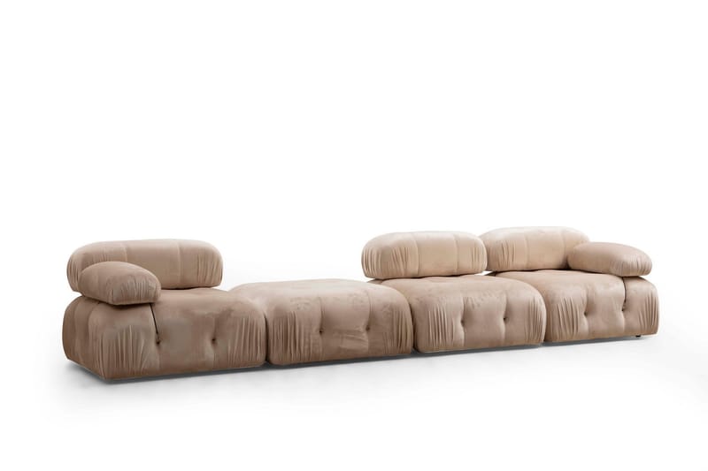 Divansofa 3-seters Belgin - Beige - 3 seters sofa med divan - Sofaer med sjeselong