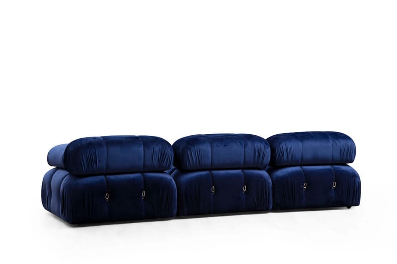 Divansofa 3-seters Belgin - Blå - 3 seters sofa med divan - Sofaer med sjeselong