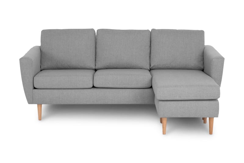 Divansofa Hudson 3-seter Høyre - Lysgrå - 3 seters sofa med divan - Sofaer med sjeselong