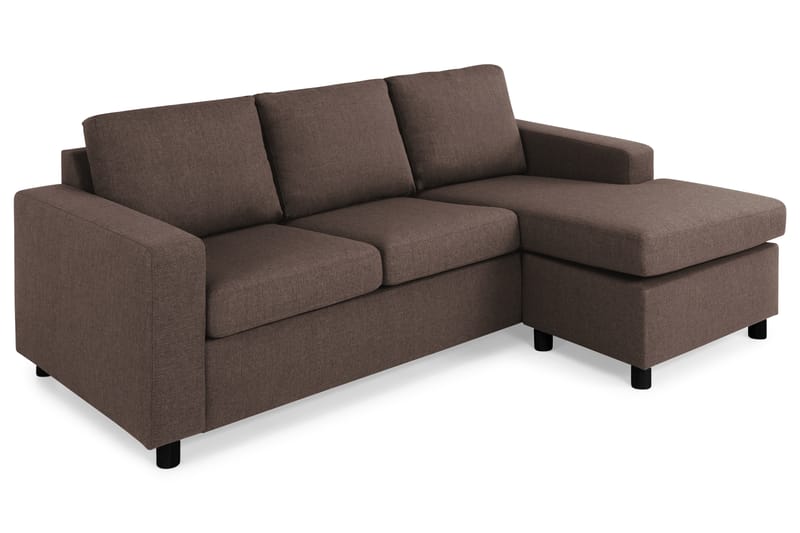 Divansofa Nevada 3-seter Vendbar - Brun - 3 seters sofa med divan - Sofaer med sjeselong