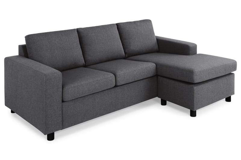 Divansofa Nevada 3-seter Vendbar - Mørkgrå - 3 seters sofa med divan - Sofaer med sjeselong