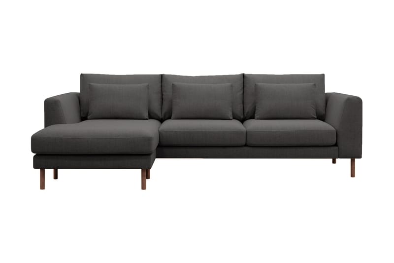 Florenz 3-seters Venstrevendt L-formet Sjeselongsofa i Stoff - Mørkegrå - Møbler - Sofaer - Sofaer med sjeselong - 3 seters sofa med divan