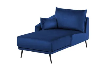 Hjørnesofa med LED-lys Fløyel VARDE - Blå - Møbler - Sofaer - Sofaer med sjeselong - 3 seters sofa med divan
