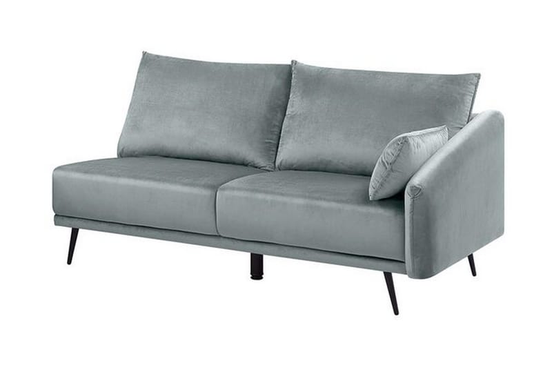 Hjørnesofa Zaney Høyre med LED-Belysning Fløyel - Grå - 3 seters sofa med divan - Sofaer med sjeselong