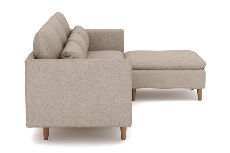 Lovis 3-seters sofa med vendbar sjeselong i stoff - Beige - Møbler - Sofaer - Sofaer med sjeselong - 3 seters sofa med divan