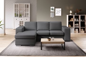 Memphis 3-seters Vendbar L-formet Divansofa i Stoff - Mørk grå - Møbler - Sofaer - Sofaer med sjeselong - 3 seters sofa med divan