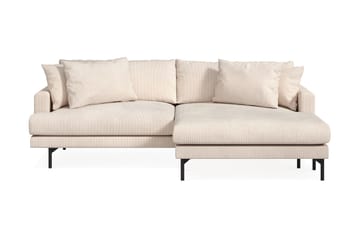 Menard 4-seters Høyrevendt L-formet Divansofa i Manchester - Beige - Møbler - Sofaer - Sofaer med sjeselong - 4 seters sofa med divan