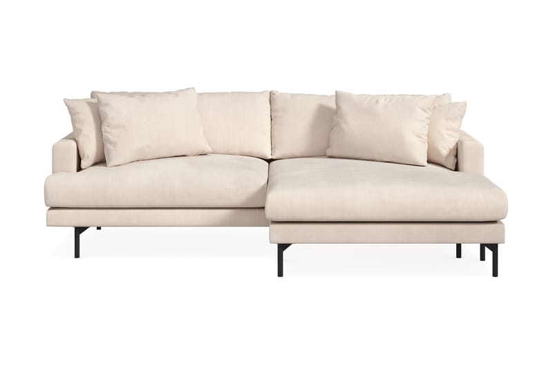Menard 4-seters Høyrevendt L-formet Divansofa i Manchester - Beige - Møbler - Sofaer - Sofaer med sjeselong - 4 seters sofa med divan