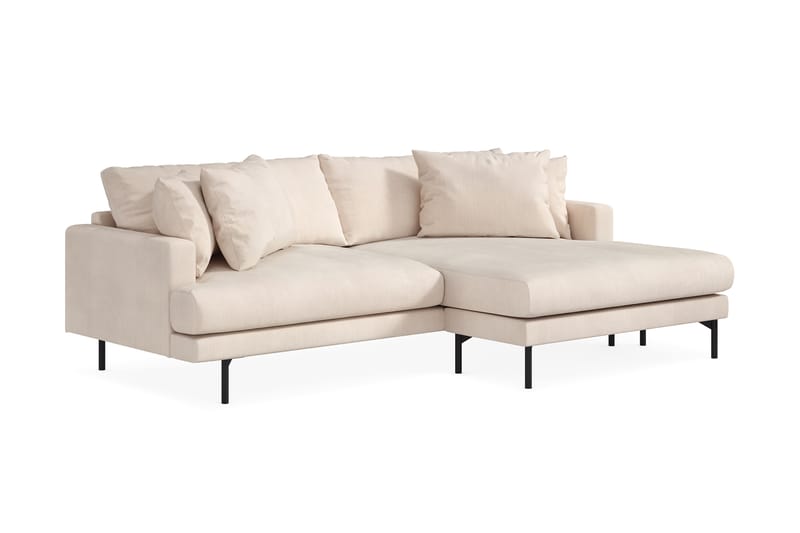 Menard 4-seters Høyrevendt L-formet Divansofa i Manchester - Beige - Møbler - Sofaer - Sofaer med sjeselong - 4 seters sofa med divan