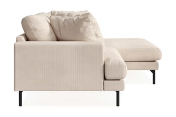 Menard 4-seters Høyrevendt L-formet Divansofa i Manchester - Beige - Møbler - Sofaer - Sofaer med sjeselong - 4 seters sofa med divan