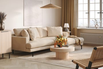 Menard 4-seters Høyrevendt L-formet Divansofa i Manchester - Beige - Møbler - Sofaer - Sofaer med sjeselong - 4 seters sofa med divan