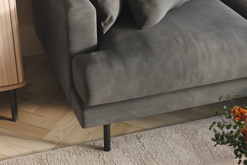 Menard 4-seters Høyrevendt L-formet Divansofa i Manchester - Grå - Møbler - Sofaer - Sofaer med sjeselong - 4 seters sofa med divan