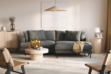 Menard 4-seters Høyrevendt L-formet Divansofa i Manchester - Grå - Møbler - Sofaer - Sofaer med sjeselong - 4 seters sofa med divan