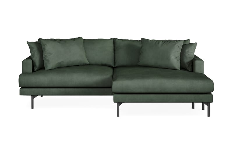 Menard 4-seters Høyrevendt L-formet Divansofa i Manchester - Grønn - Møbler - Sofaer - Sofaer med sjeselong - 4 seters sofa med divan