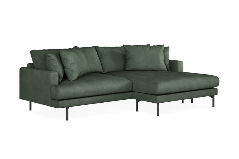 Menard 4-seters Høyrevendt L-formet Divansofa i Manchester - Grønn - Møbler - Sofaer - Sofaer med sjeselong - 4 seters sofa med divan