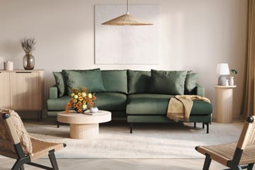 Menard 4-seters Høyrevendt L-formet Divansofa i Manchester - Grønn - Møbler - Sofaer - Sofaer med sjeselong - 4 seters sofa med divan