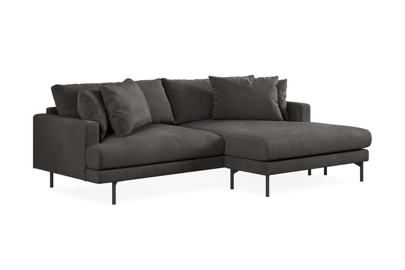 Menard 4-seters Høyrevendt L-formet Divansofa i Manchester - Mørk grå - Møbler - Sofaer - Sofaer med sjeselong - 4 seters sofa med divan
