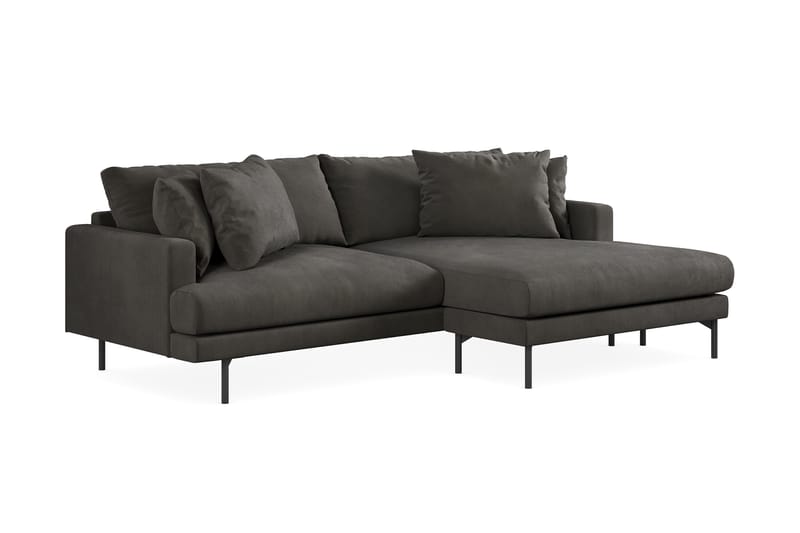 Menard 4-seters Høyrevendt L-formet Divansofa i Manchester - Mørk grå - Møbler - Sofaer - Sofaer med sjeselong - 4 seters sofa med divan