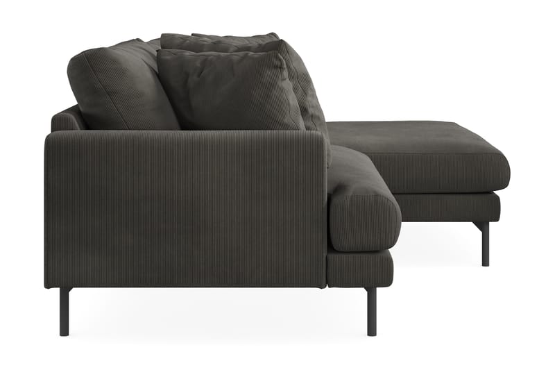 Menard 4-seters Høyrevendt L-formet Divansofa i Manchester - Mørk grå - Møbler - Sofaer - Sofaer med sjeselong - 4 seters sofa med divan