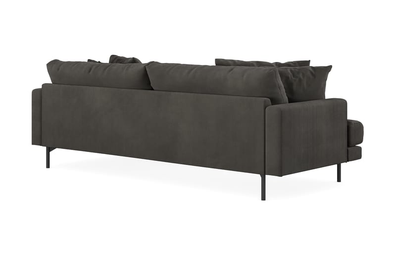 Menard 4-seters Høyrevendt L-formet Divansofa i Manchester - Mørk grå - Møbler - Sofaer - Sofaer med sjeselong - 4 seters sofa med divan