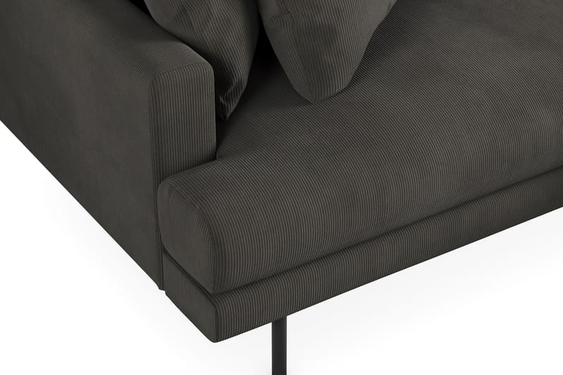 Menard 4-seters Høyrevendt L-formet Divansofa i Manchester - Mørk grå - Møbler - Sofaer - Sofaer med sjeselong - 4 seters sofa med divan
